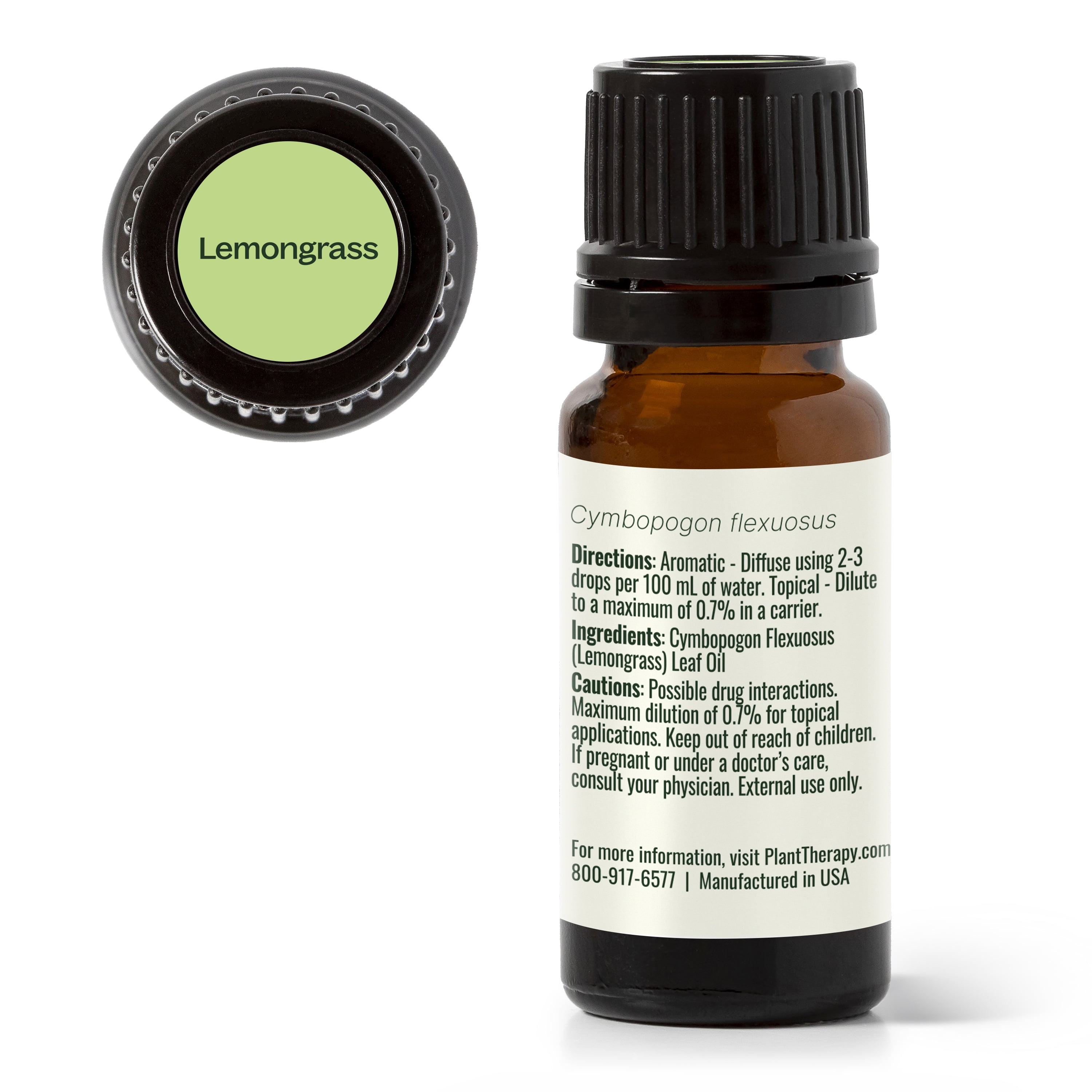 Plant Therapy Lemongrass Essential Oil 100% Pure, Undiluted, Natural Aromatherapy 10 mL (1/3 oz)