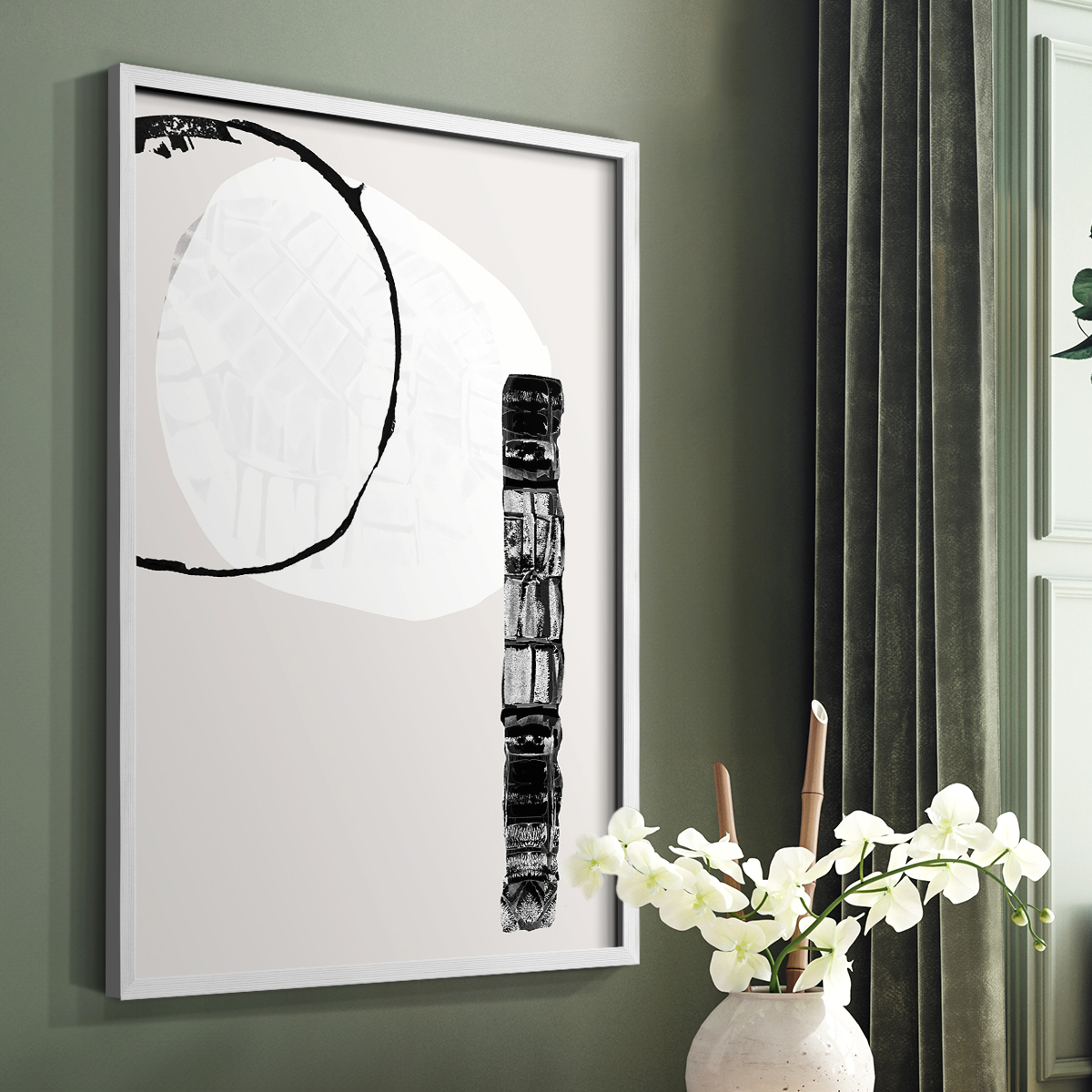 Zen Shapes II Framed Print - Solid Wood in Single Picture Frame Solid Wood 2 Framed Print