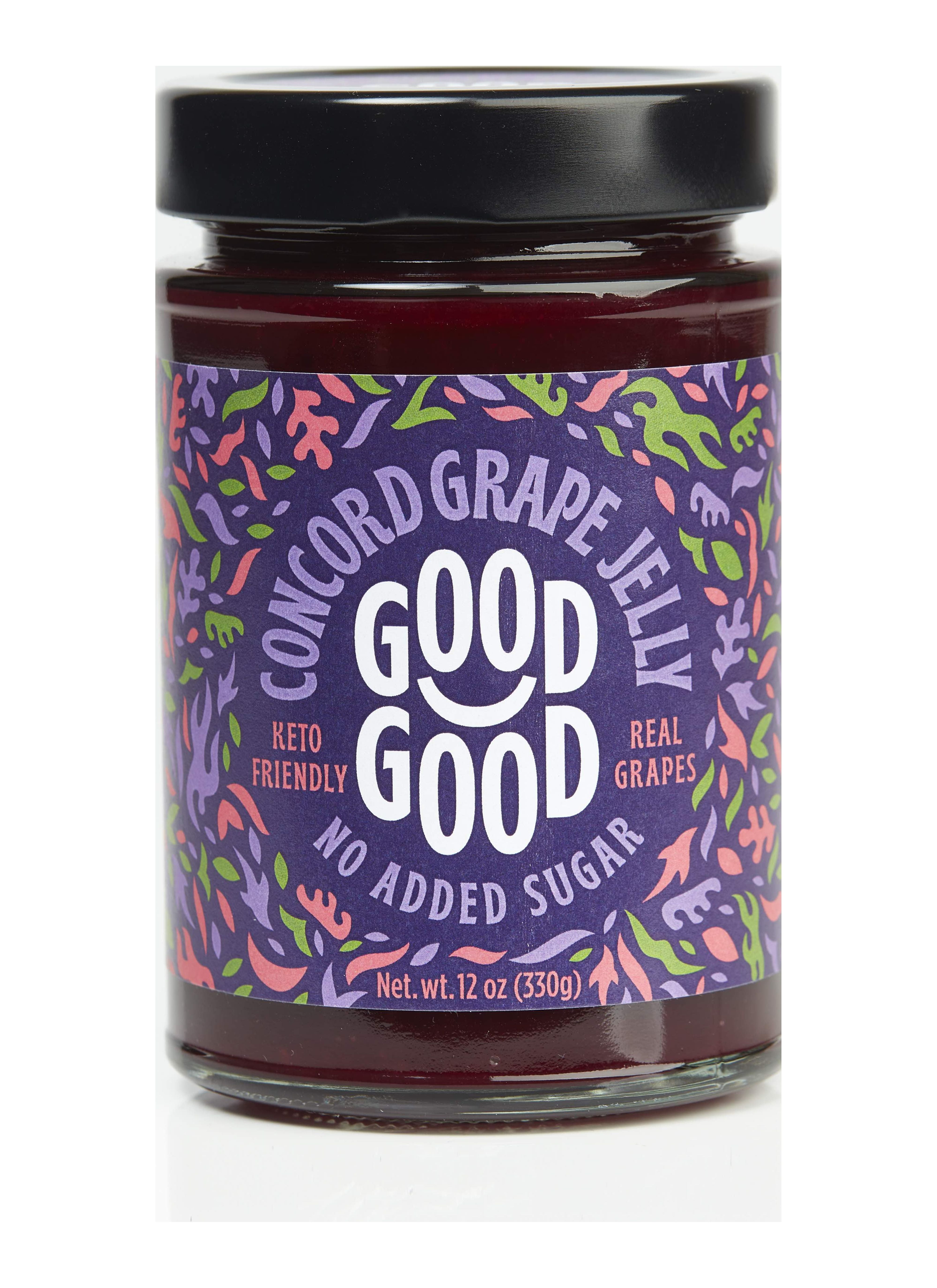 GOOD GOOD Concord Grape Jelly, No Added Sugar, Low Calorie, Keto Friendly, 12 oz