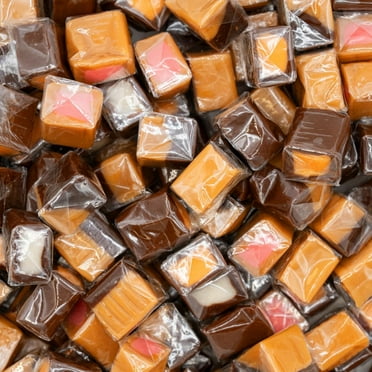 Caramel Cubes - Assorted Flavors Soft Filled Candy, Individually Wrapped, 2-Pound Bulk Pack (About 150 Count)