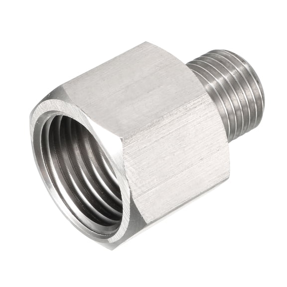 Unique Bargains Pipe to Fitting Pressure Gauge Adapter M10 Male Pipe to M14 Female Pipe with O-ring