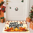 thumbnail image 5 of 3PCS Kitchen Mat set, Welcome Door Flannel Rug,Home Decor for Front Door,Kitchen, Bathroom, Happy Harvest Pumpkin Leaves Pattern ,Great gift for Family and Friends., 5 of 9