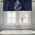 thumbnail image 4 of 2 Pack Nautical Anchor Valance for Window Knot Coastal Dark Blue Kitchen Valance Rod Pocket Short Curtain Topper Decorative Window Treatment for Living Room Bedroom 60"x18", 4 of 8