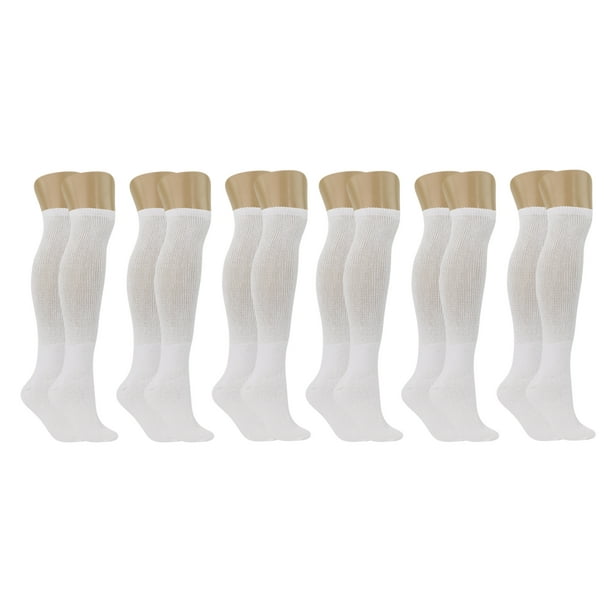 Diabetic Knee Socks for Men and Women with Full Cushioned Sole 6 Pairs