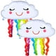 thumbnail image 1 of Paquete de 6 globos de papel de aluminio con forma de nube de arco iris, globos de papel de Mylar con nube de arco iris, globos con borlas de cara sonriente, decoraciones para fiesta de bienvenida de bebé de cumpleaños Ormromra WMZL-1298, 1 of 7
