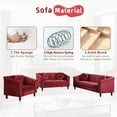 thumbnail image 5 of Pon Living 3 Piece Modern Velvet Upholstered Living Room Set with 3-Seater Sofa,Loveseat and Chair, 5 of 7