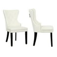 thumbnail image 5 of WestinTrends Wordford Velvet Dining Chairs Set of 2, Modern Wingback Upholstered Button Tufted Kitchen Dining Room Chairs with Solid Wood Legs and Pull Ring, Cream, 5 of 11