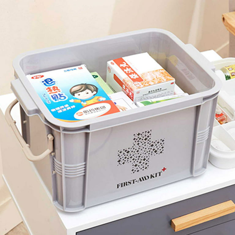 First Aid Kit Box Medicine Storage Box Medicine Organizer Family Office  First Aid Kit Plastic Emergency Kit Medicine Pill Cabinet Container 