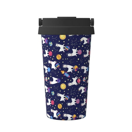 

Goofa Lama in Space for Insulated Travel Coffee Mug Spill Proof Leak Proof 16 OZCoffee Tumbler Reusable Coffee Cups with Lids Thermos for Hot and Cold Drink