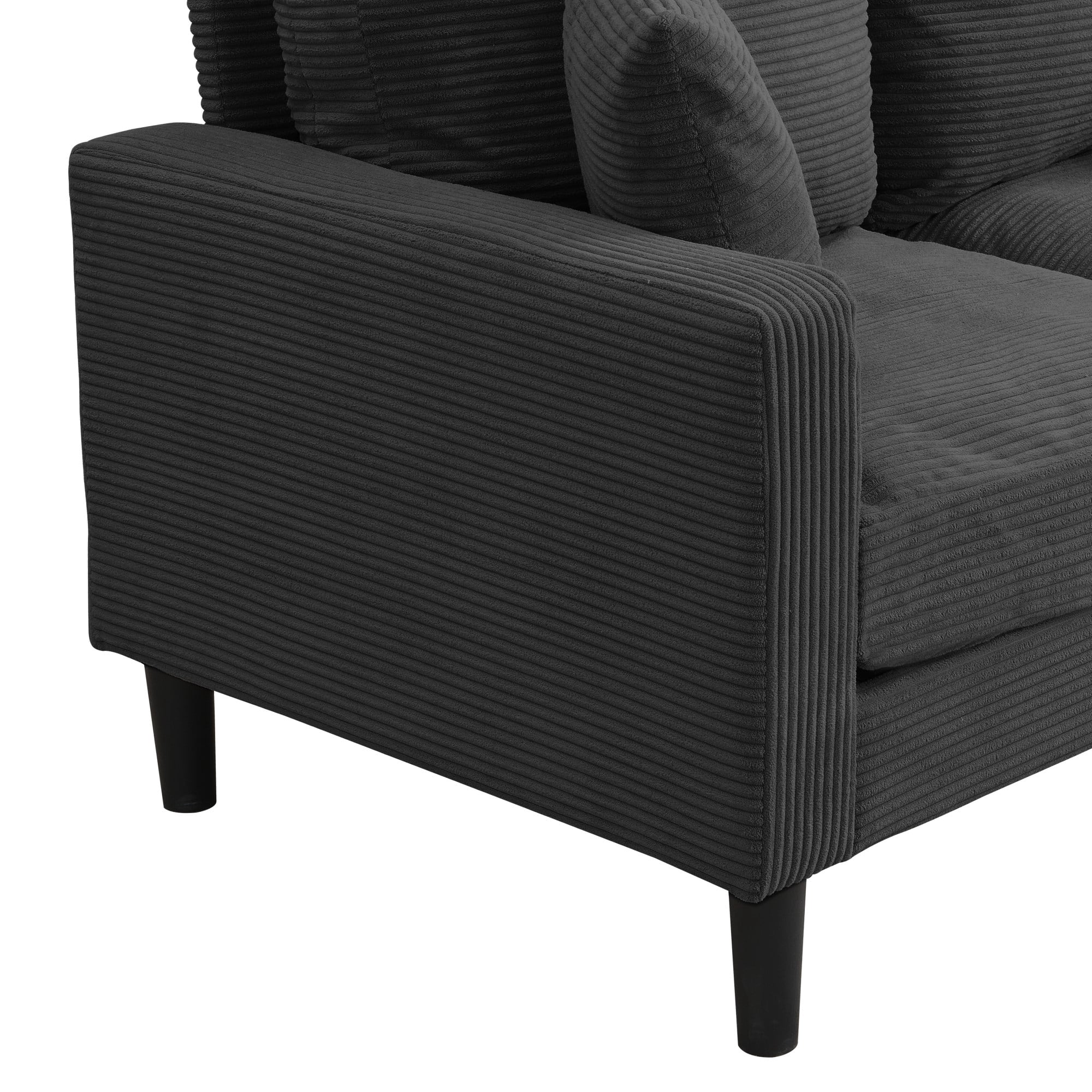 57" Loveseat Sofa Couch,Modern Upholstered Comfy Sofa with 2 Pillows for Living Room Bedroom Apartment Small Space,Dark Gray