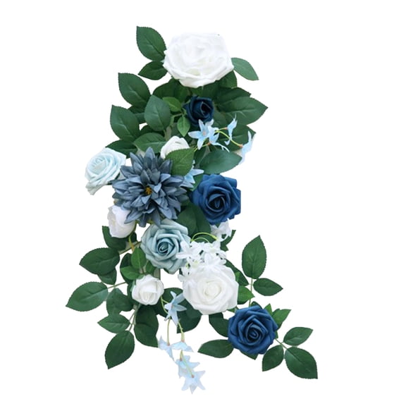 Wedding Aisle Chair Decorations Rose Chairs Back Flower Garland Arrangement For Ceremony Table Centerpieces, Floral Swags Arch Decor