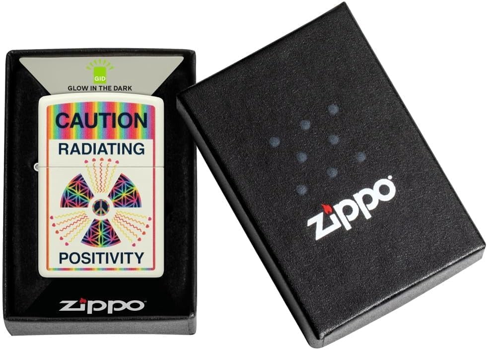Zippo - Customized Message on Glowing Positivity Glow in The Dark Pocket 46243