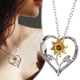 thumbnail image 2 of Nuevos girasoles en forma de corazón Girasoles collar para mujer Accesorios collar collar regalo joyas para aniversario de boda, 2 of 7