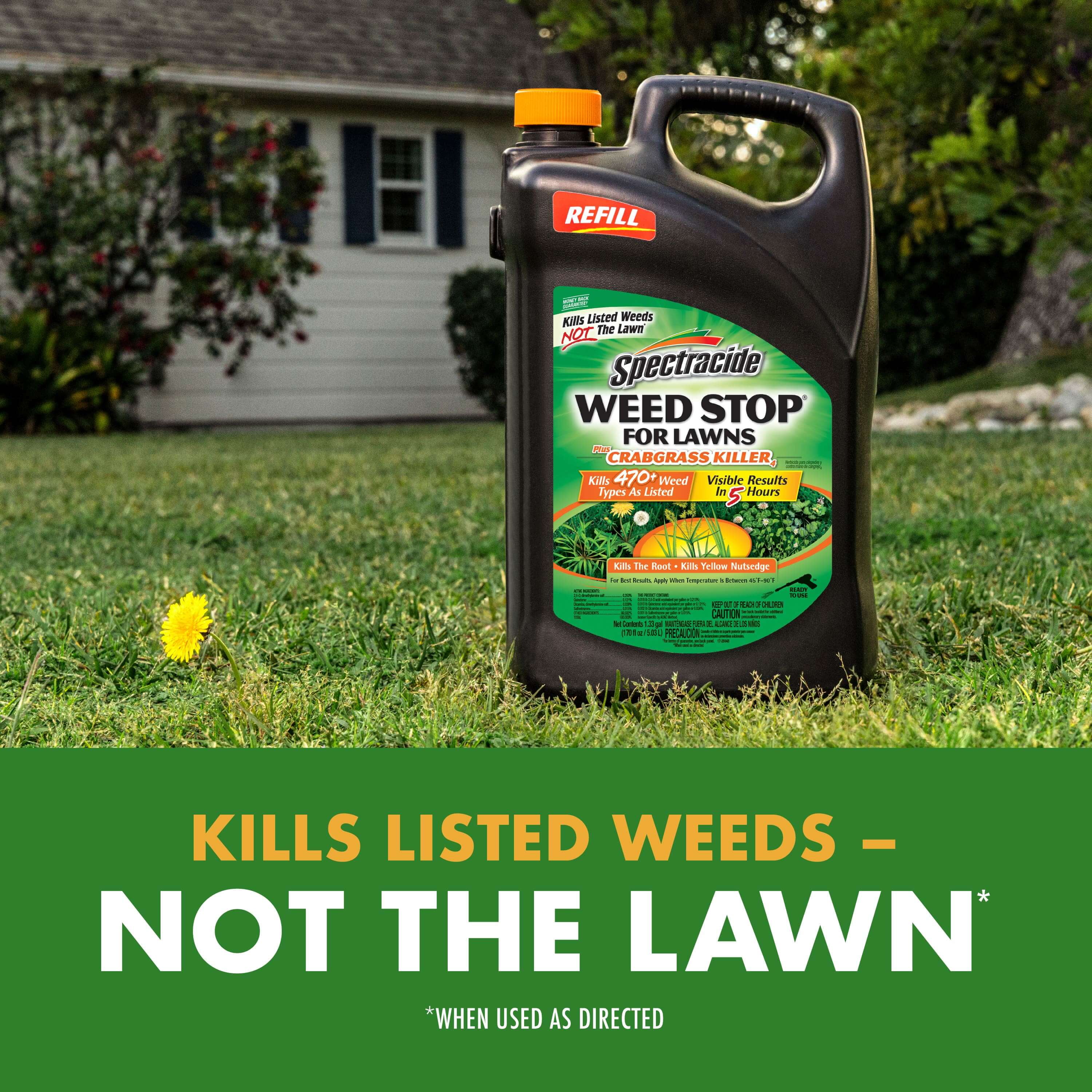Spectracide Weed Stop for Lawns Plus Crabgrass Killer AccuShot Refill, 1.33 Gal.