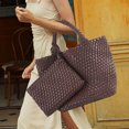 thumbnail image 4 of Bolso Mano Bolso Hombro Femenino Tejido PU Con Monedero (café), 4 of 6