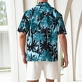 thumbnail image 6 of VBTAPA Sales of The Day! Men's 2 Pieces Casual Vacation Outfits Summer Beach Set Short Sleeve Flower Shirts and Shorts Sets White L, 6 of 7