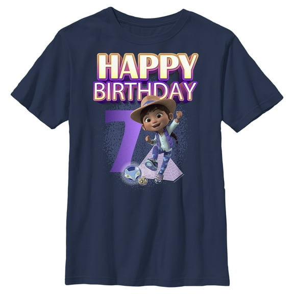Boy's Ridley Jones Ridley 7th Birthday  Graphic Tee Navy Blue Small