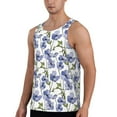 thumbnail image 2 of Gaeub Blue Flax Flowers Men's Athletic Tank Top, Workout Sleeveless Shirts, Running Tank Tops for Gym, Running, Training - X-Large, 2 of 9
