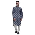 thumbnail image 1 of Atasi Ensemble Kurta Pyjama en Rayonne à Manches Longues Imprimé Asymétrique à Boutons, 1 of 4