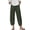A-Army Green, variant on Cotton Linen Pants for Women with Drawstring Cropped Pant Bottoms Lace Eyelet Slit Hem Clothes with Pockets