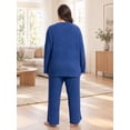 thumbnail image 4 of Homlouue Plus Size Lounge Sets for Women 2 Piece Ribbed Womens Pajama Sets Long Sleeve Top and Pants Outfits Soft Cozy Sleepwear, 4 of 7