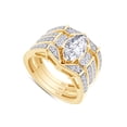 thumbnail image 3 of Marquise & Round Cut Lab Created Moissanite Diamond Engagement Wedding Bridal Ring Set In 14K Yellow Gold Over Sterling Silver(Color G-H,Clarity VVS1,3.00 Cttw)-8, 3 of 6
