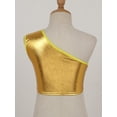 thumbnail image 5 of YONGHS Kids Girls Hip Hop Dance Vest Shiny Metallic Sport Crop Top 4-14 Gold 7-9, 5 of 7