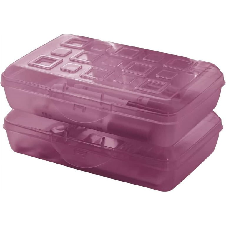 BAZIC Plastic Pencil Case Utility Storage Box, Regal Assorted Color, 4-Pack  