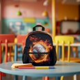thumbnail image 3 of 12inch Backpack Abstract Fire Baseball Mini Whistle Preschool Daypack Travel Bookbag for Backpacks, 3 of 7