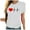 White, variant on Fesfesfes Shirt Women Fashion Women Casua Printing Pullover Short Sleeve T-Shirt Tops Blouse V Neck Tops for Women 8(L)