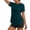 Dark Blue women's short sleeve t-shirt a1, variant on Women's Short Sleeve T-Shirt Round Neck Casual Tee Curved Hem Solid Color Workout Top Everyday Basic Shirts, Black 2XL