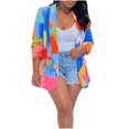 thumbnail image 1 of Blazer para mujer, colorido, sin posicionamiento, estampado, solapa, traje de moda, blusa de poliéster para mujer, 1 of 9