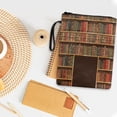 thumbnail image 4 of HELLHERO Vintage Library Bookshelf Print Book Sleeve with Zipper 11.4"x8.7" Durable Polyester Book Protector Pouch with Portable Rope Front Pocket, 4 of 8