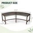 thumbnail image 3 of Ktaxon Metal Backless Bench, 55.5 in 2 Person Slatted for Patio Garden Yard Lawn, Bronze, 3 of 12