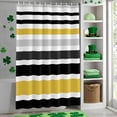 thumbnail image 4 of Shower Curtain, Watercolor Classic Stripe Waterproof Shower Curtain Set with Hooks for Bathroom Showers,Stalls and Bathtubs,72x72In Grey Black Yellow Lines, 4 of 9