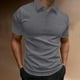 thumbnail image 1 of Blusa y camisa de manga corta con cuello vuelto para hombre, informal, de verano, con bloques de color, de manga corta, con solapa y media cremallera, de poliéster., 1 of 7