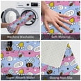 thumbnail image 4 of Xecao Bees And Daisies Striped print Flannel Mat: Non-slip, 16x24in. Ideal for kitchen, bedroom, bath & living room., 4 of 9