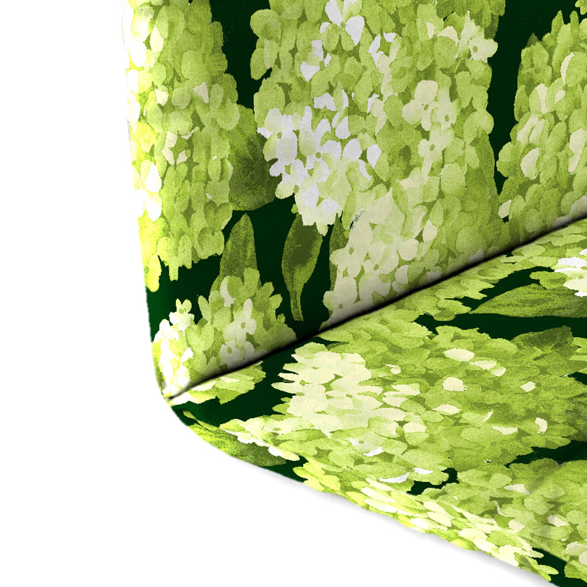 Jordan Manufacturing 49" x 20.5" Hydrangea Forest Green Floral Rectangular Outdoor Adirondack Chair Cushion with Back Strap