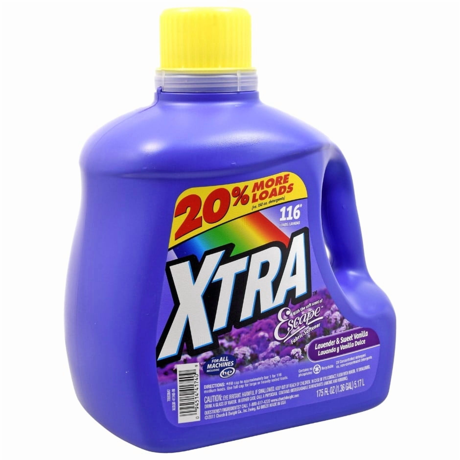 Xtra Lavender & Vanilla Liquid Laundry Detergent (Pack 1) - 116 Loads, 175fl