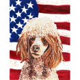 thumbnail image 1 of Miniature Caniche Rouge avec Drapeau Américain Drapeau USA Taille Jardin, 1 of 1