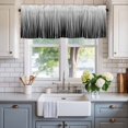 thumbnail image 2 of Black White Farmhouse Short Window Curtain Valances, Ombre Gradient Striped Minimalist Texture Rod Pocket Kitchen Valances for Living Room Bedroom Bathroom Cafe 54" x 18", 2 of 8
