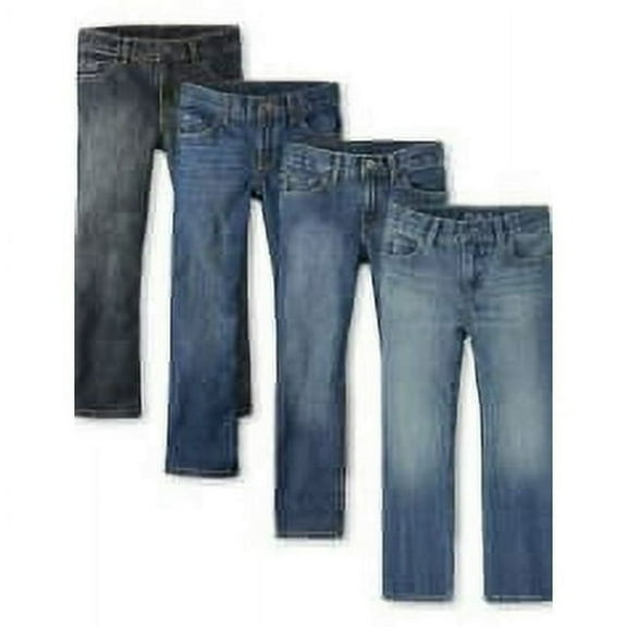 The Children's Place Boys Bootcut Denim Jeans, 4-Pack, Sizes 4-18