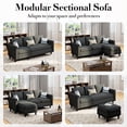 thumbnail image 3 of Walsunny 73.6" Convertible Sectional Sofa Couch, L-Shaped 3-Seat Sofa Couch with Reversible Chaise for Small Space,Dark Gray, 3 of 10