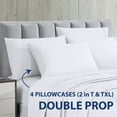 thumbnail image 2 of Home Basics Ultra Soft Brushed 6 Piece Microfiber 90GSM Sheet Set - Hypoallergenic, California King, White, 2 of 3