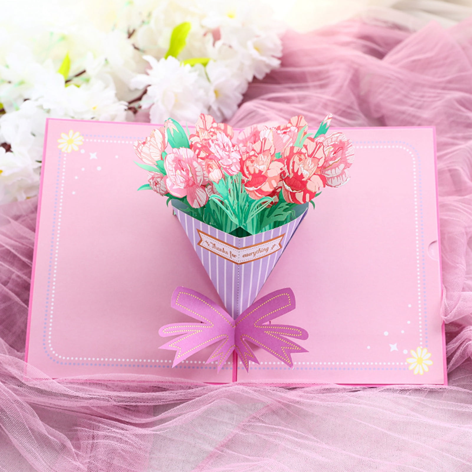 Paper Love HugePop Exotica Flower Bouquet 3D Pop Up Cards, with Detachable Paper Bouquet, for Birthday, Thank You, Anniversary, Wedding, All