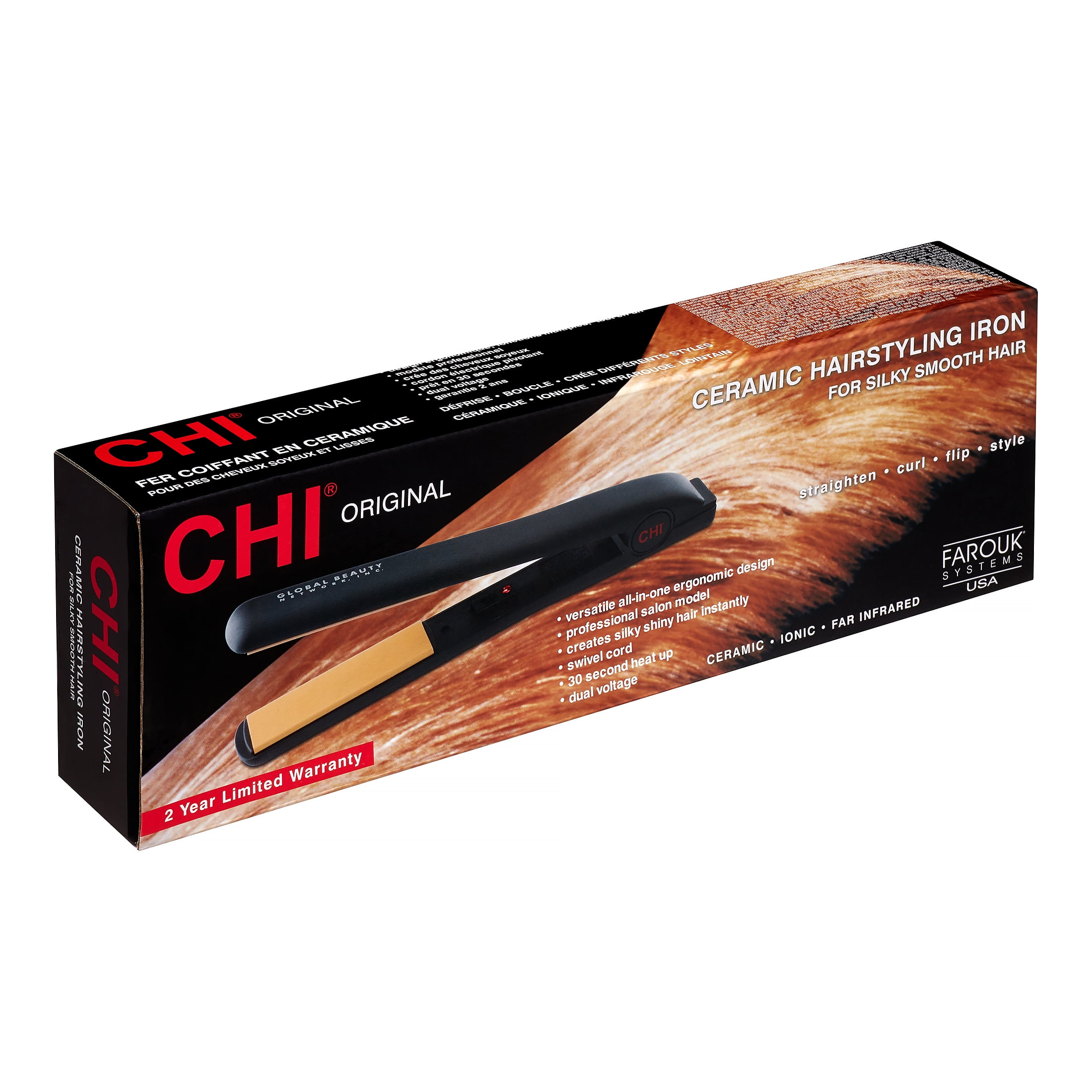 Chi 1 (GF-1001) Farouk Ceramic Ionic Flat Iron Hair Straightener , Black