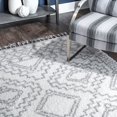 thumbnail image 5 of nuLOOM Vasiliki Moroccan Shag Tasseled Area Rug, 9' x 12', White, 5 of 9