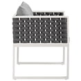 thumbnail image 5 of Modway Stance 17" Aluminum/Fabric Patio Dining Armchair in White/Gray (Set of 2), 5 of 6