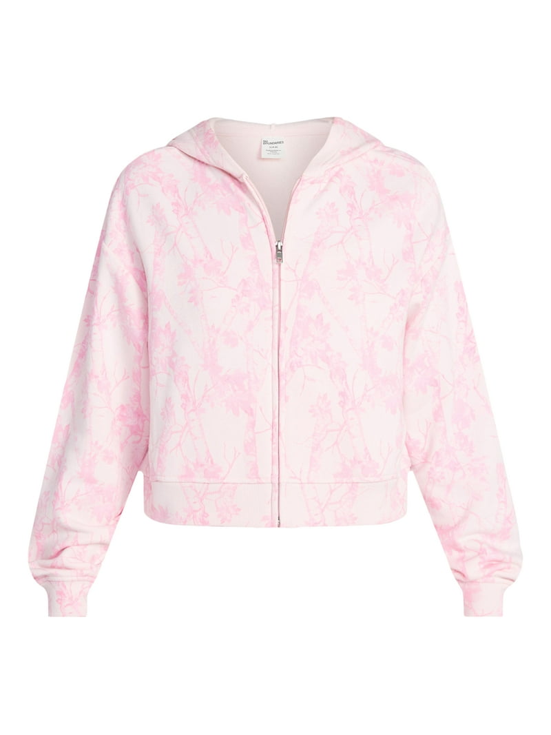 No Boundaries Boxy Zip-Up Hoodie, Women's XXS-XXL - Walmart.com