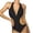 Black, variant on AOOCHASLIY Swimsuits for Women Summer Clothes One Piece Casual Deep V Bandage Solid Color Halter Neck Swimsuit
